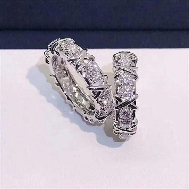 Magnetic Zircon Shaping CROSS FULL MOISSANITE DIAMOND RING（Limited time discount 🔥 last day）